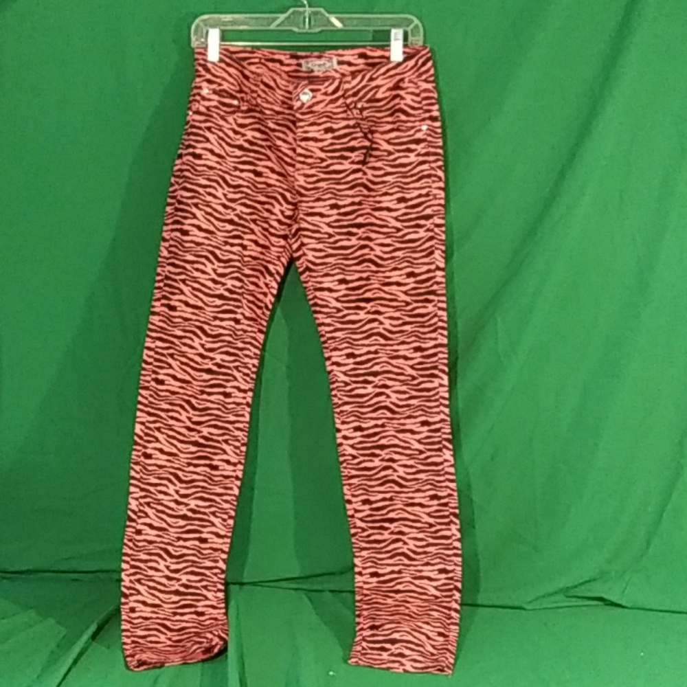 Crunch orange animal print jeans sz 8